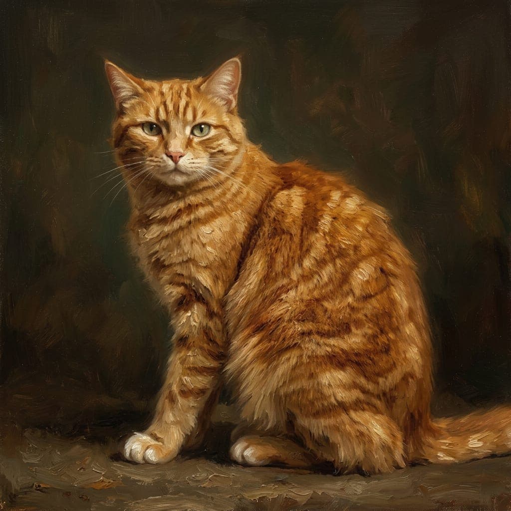 A cat as a oil painting portrait