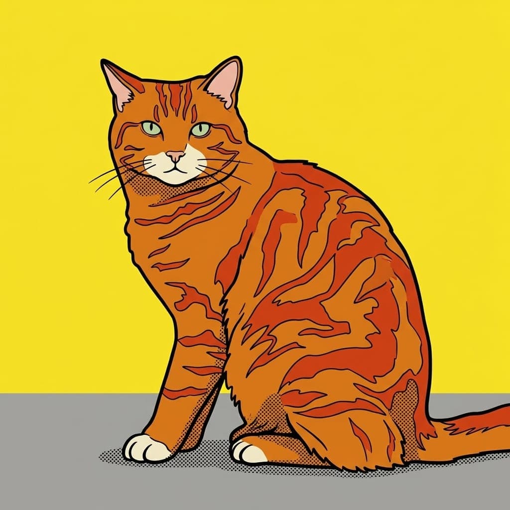 A cat as a pop art portrait