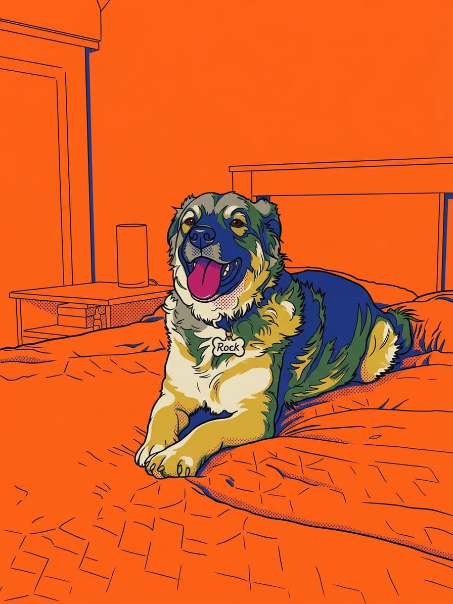 A dog in pop art