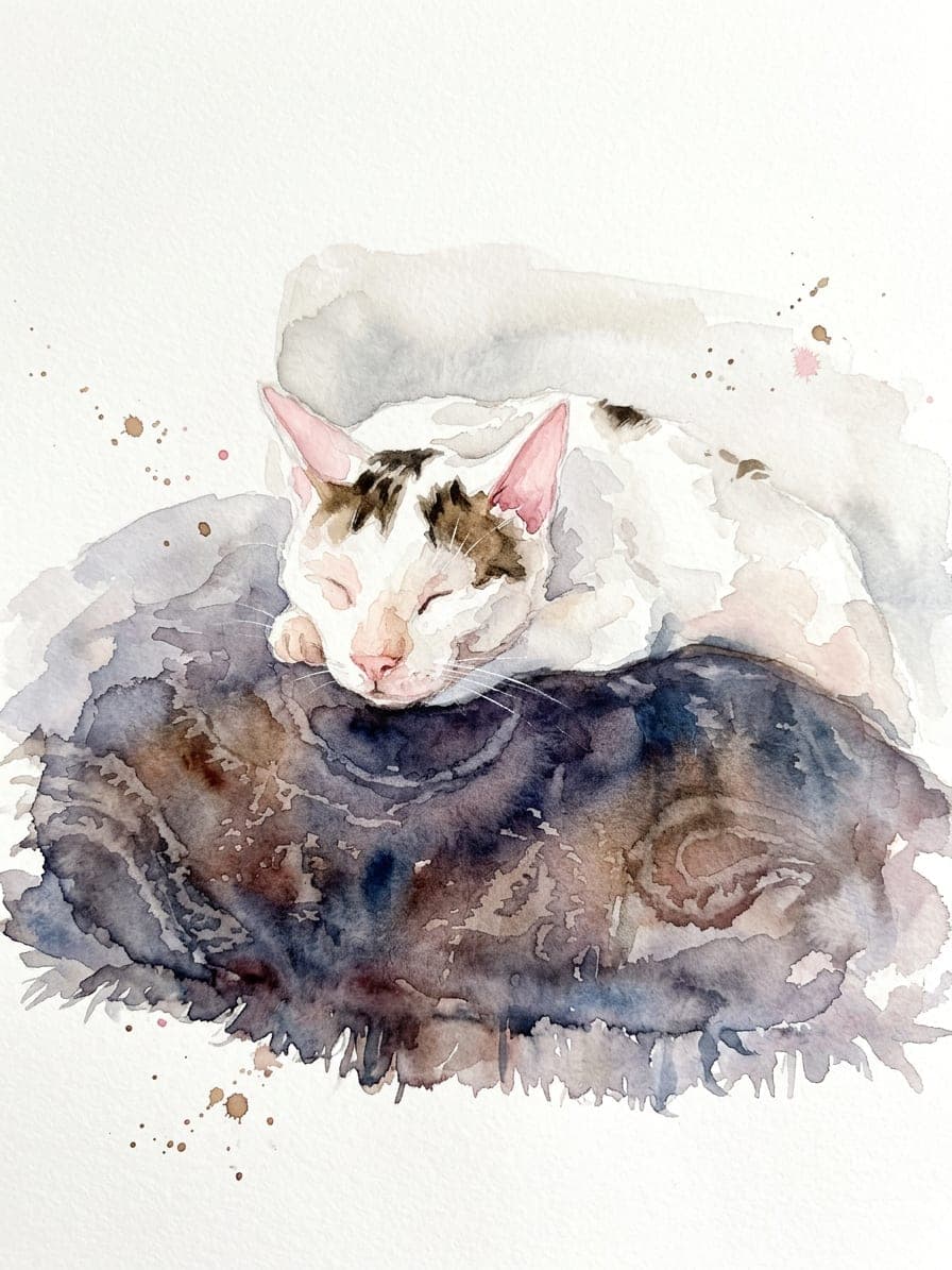 A cat in watercolour