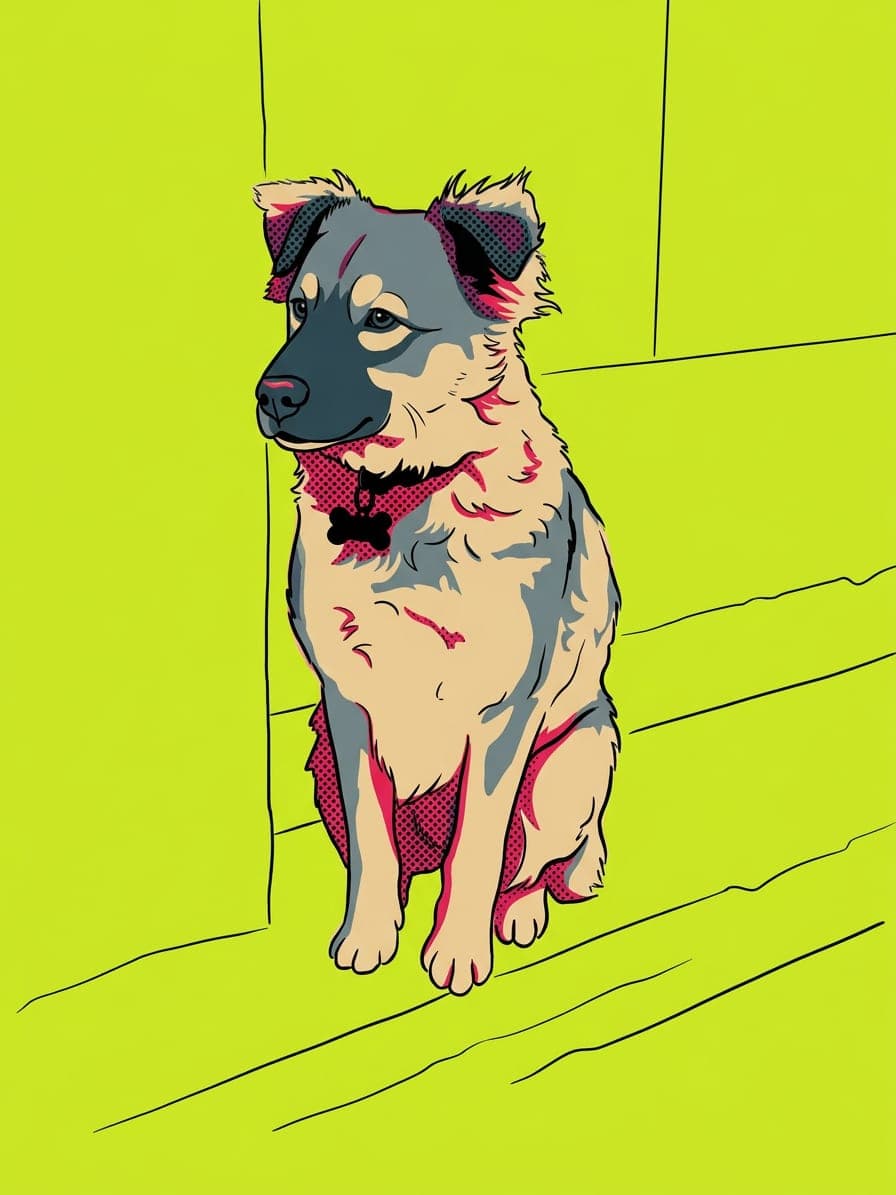 A dog in pop art