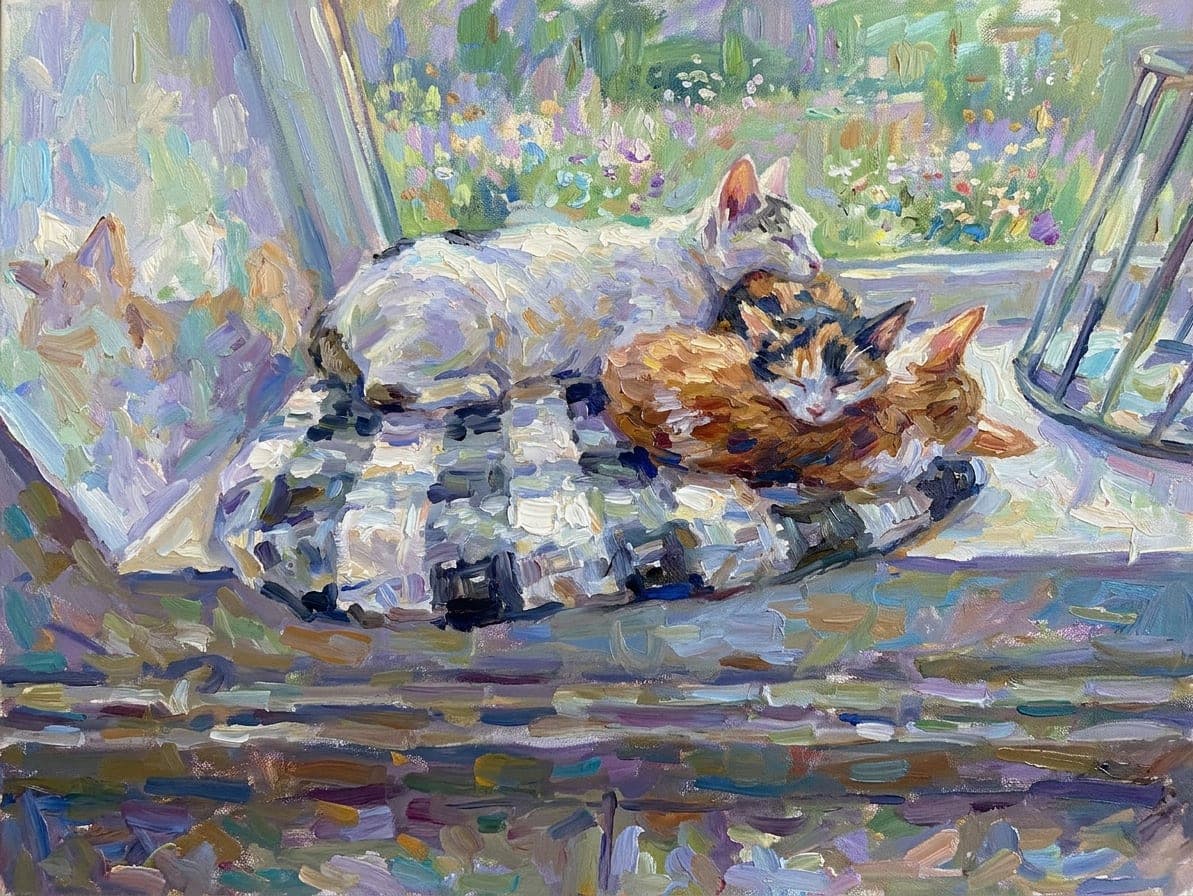 A cat in impressionist