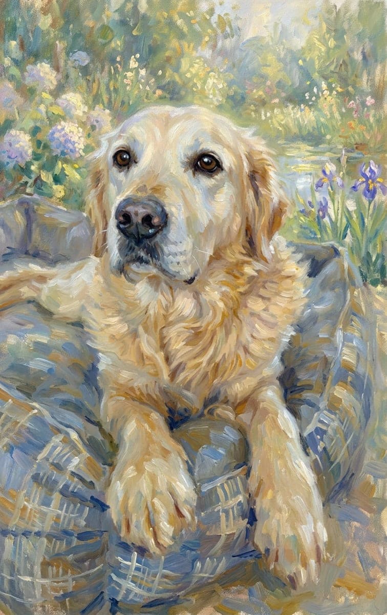 The same dog as a impressionist portrait