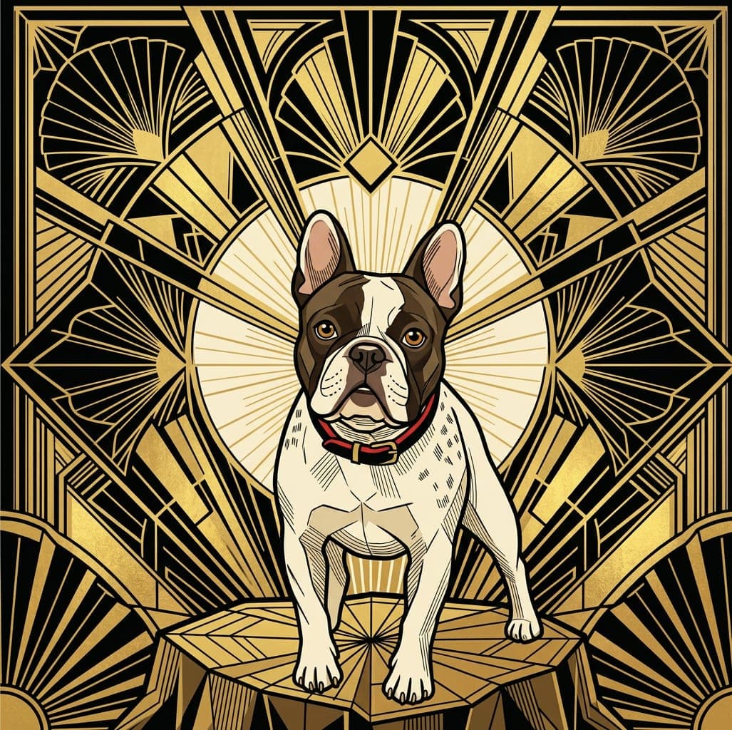 A dog in art deco