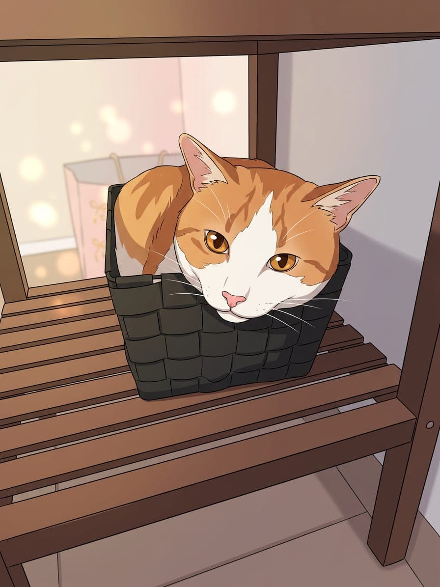 A cat in anime