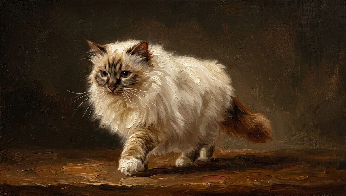 The same cat as a oil painting portrait