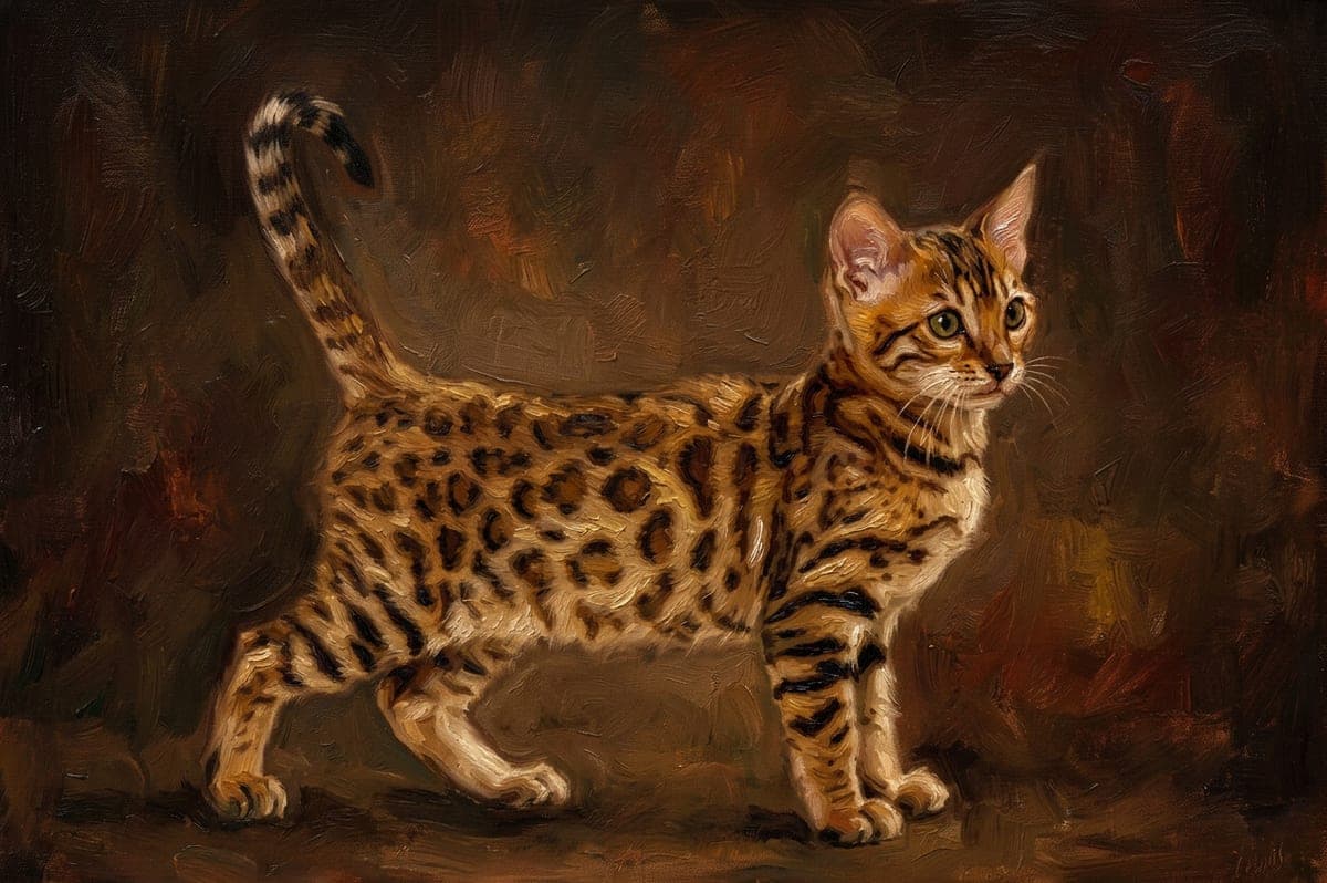 The same cat as a oil painting portrait