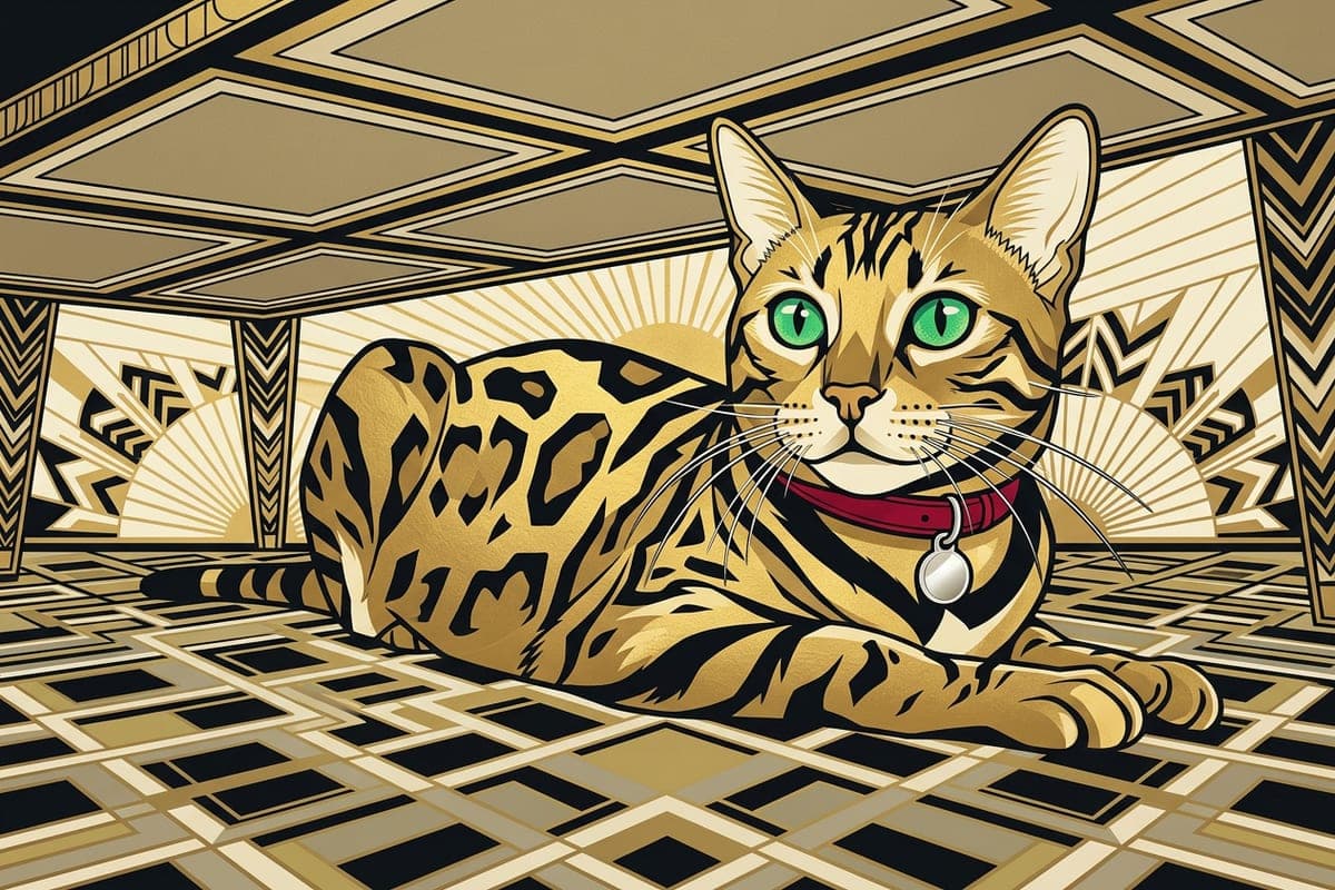 A cat in art deco