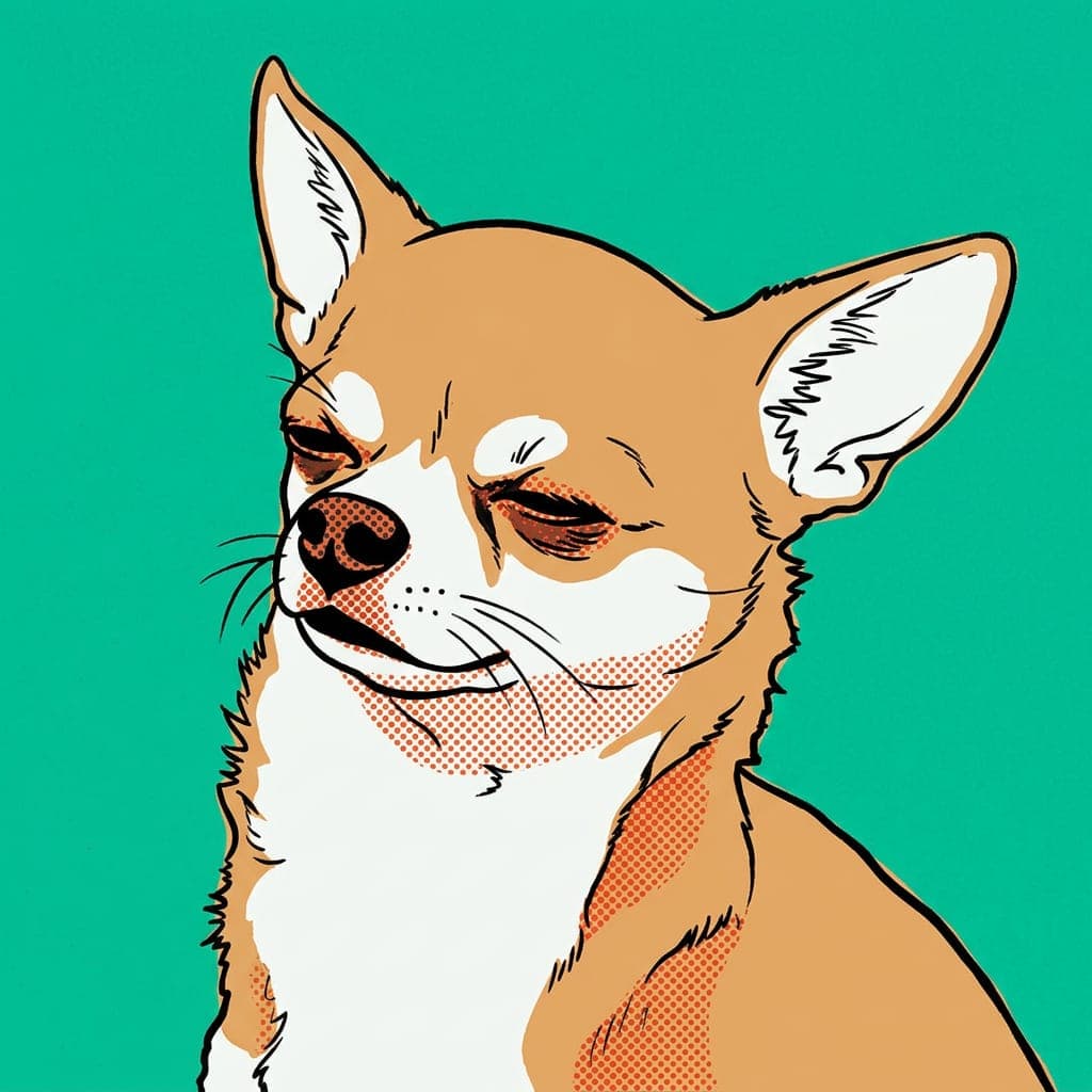 The same dog as a pop art portrait