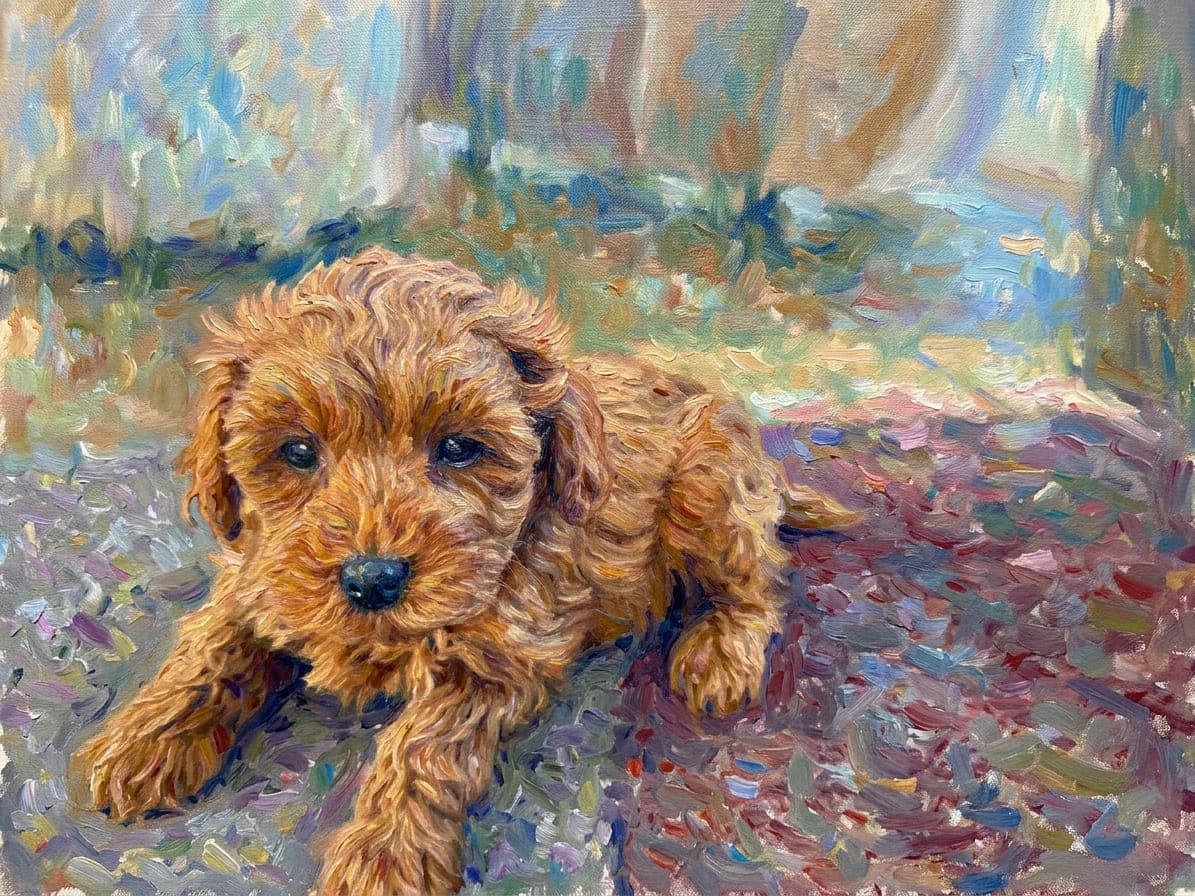 The same dog as a impressionist portrait
