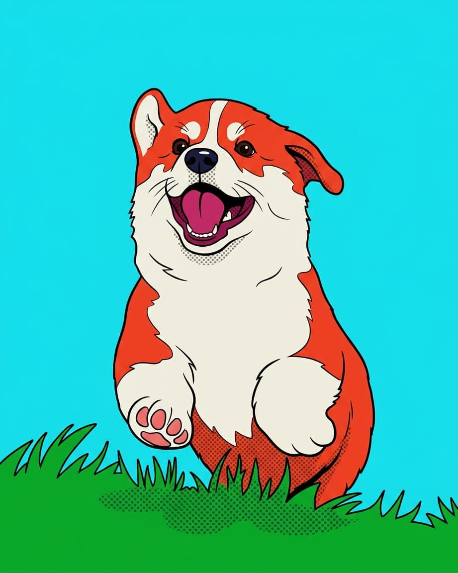 The same dog as a pop art portrait