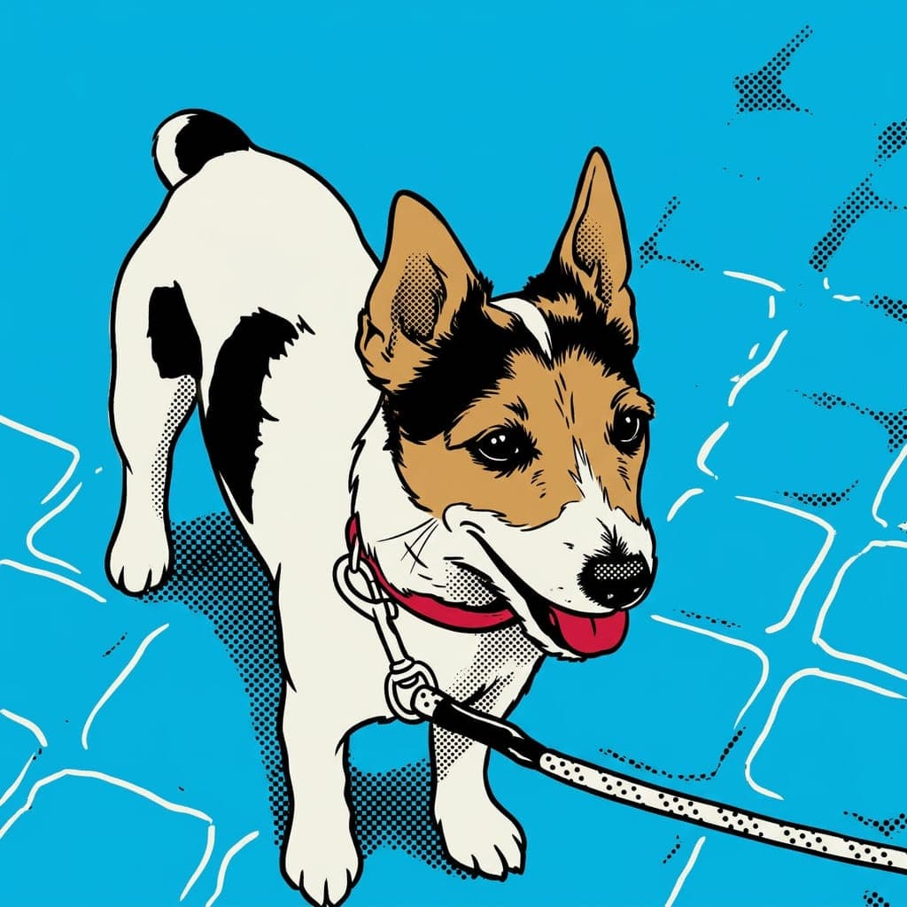 The same dog as a pop art portrait