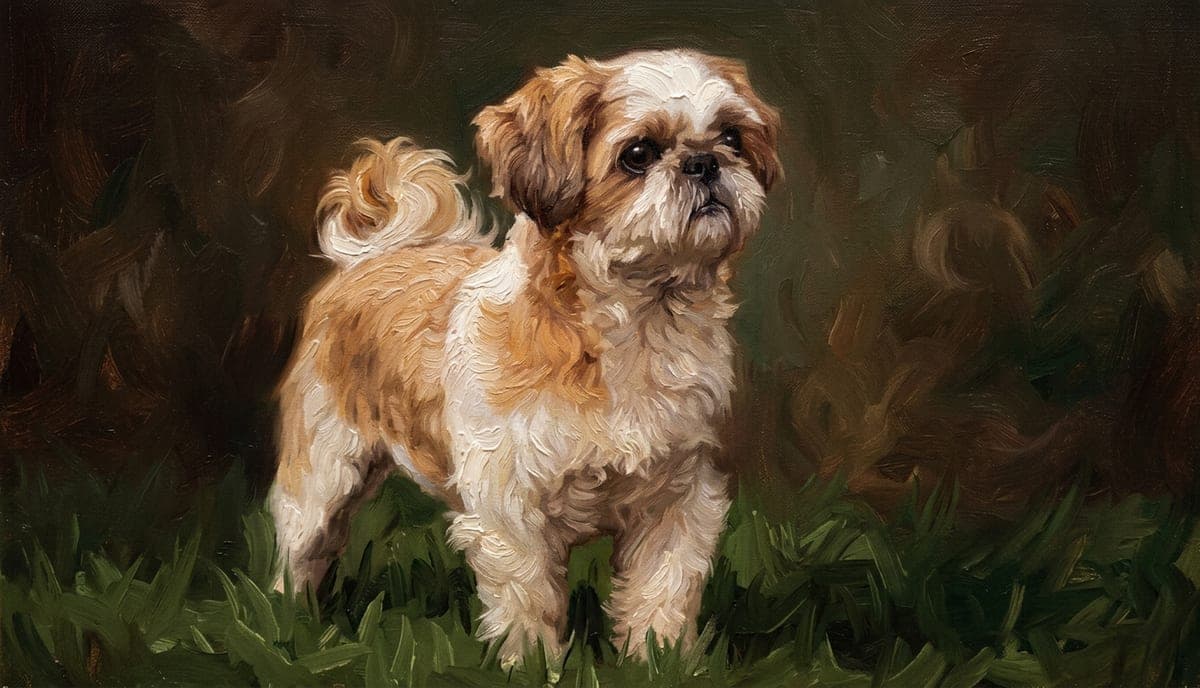 The same dog as a oil painting portrait