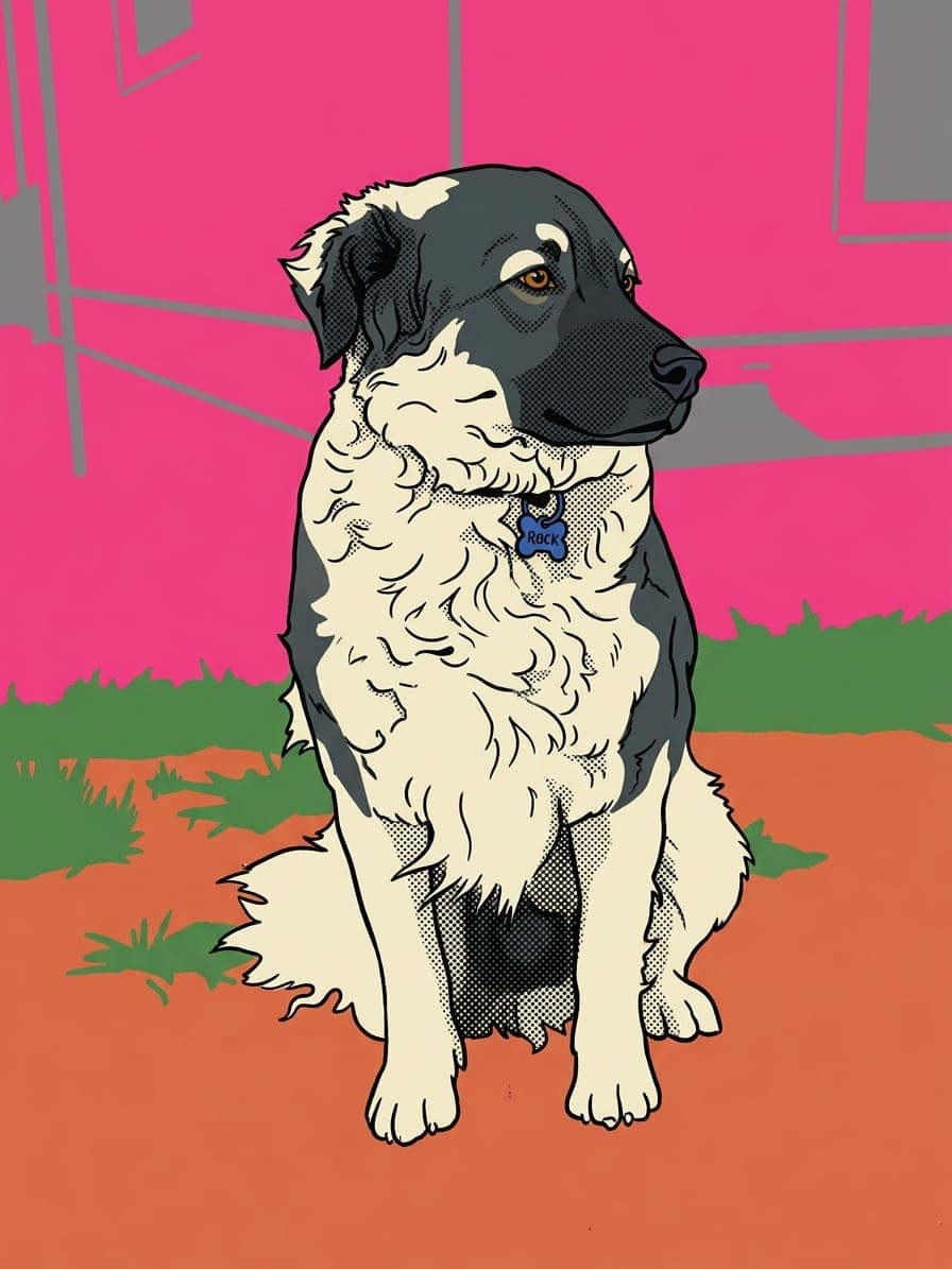 A dog as a pop art portrait